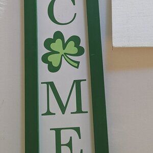 NWT Irish 'Welcome' Sign Shamrock Spring St Patrick's Day Green Home Wall Decor
